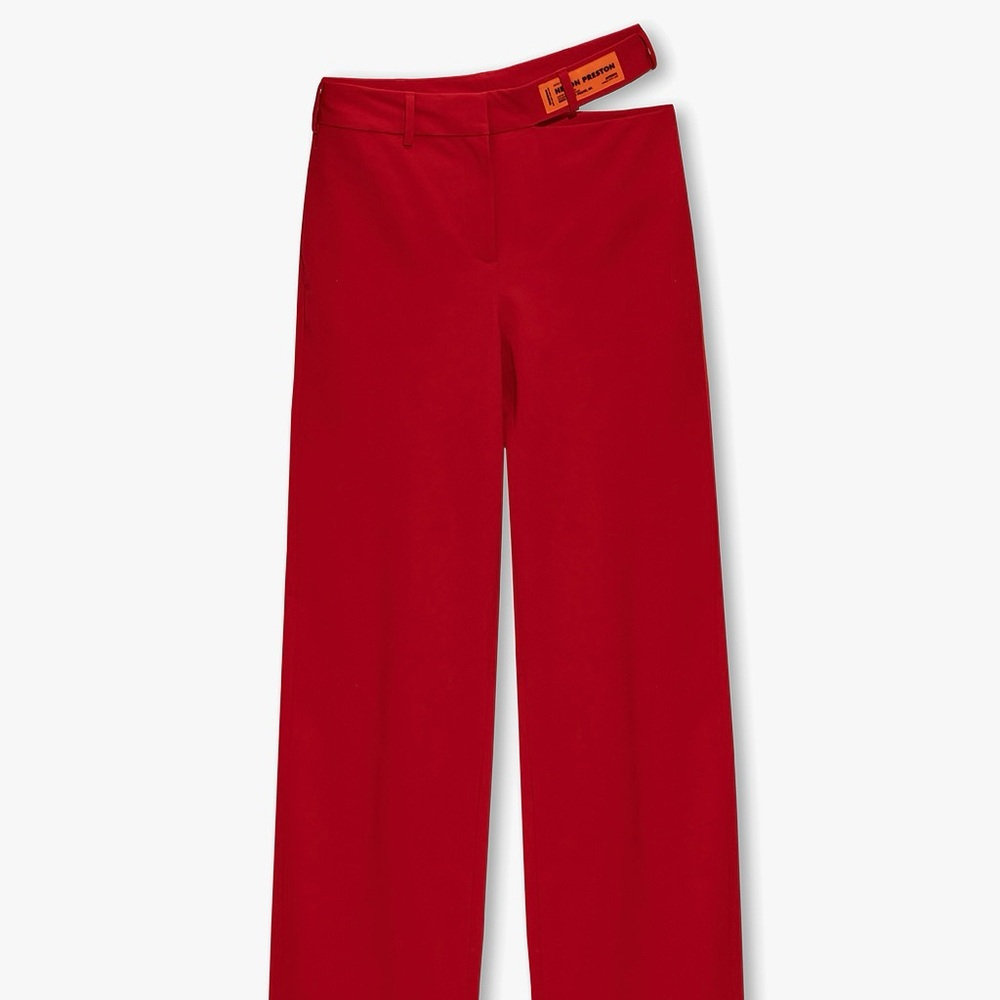 Red Wide-Leg Pants